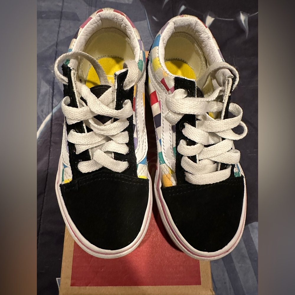 Preowned Girls Checked Vans